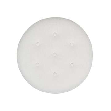 Jennifer Taylor Home Yolanda Upholstered Round Accent Ottoman, Alabaster Off White Tweed