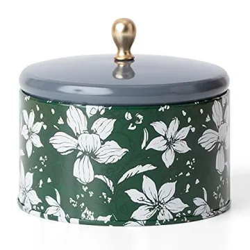 LA JOLIE MUSE Cedarwood Fragrance Scented Candle in Floral Tin for Holiday Gifting