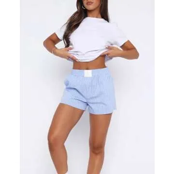 Yoawdats Women's Striped Lounge Shorts for Summer Comfort