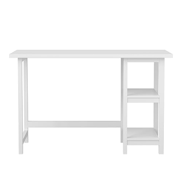 Martha Stewart Beckett Trestle Desk in White Wood Finish