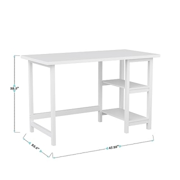 Martha Stewart Beckett Trestle Desk in White Wood Finish