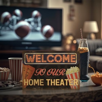 Putuo Decor Vintage Movie Theater Sign for Home and Bar