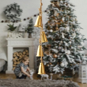 Gold Christmas Cow Bells for Rustic Holiday Decor