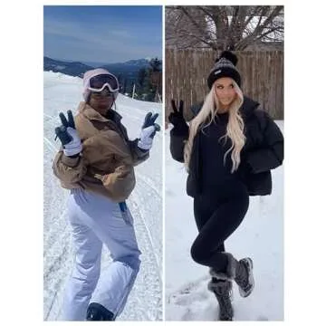 UANEO Puffer Jacket Womens Oversized Cropped Puffy Quilted Winter Jackets Coat (Khaki-L)