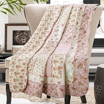 Charming Cotton Patchwork Quilt Throw Blanket for Home