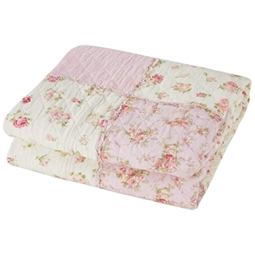Charming Cotton Patchwork Quilt Throw Blanket for Home