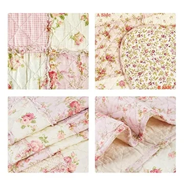 Charming Cotton Patchwork Quilt Throw Blanket for Home