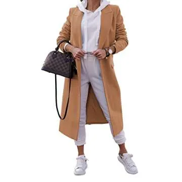 Stylish Zwurew Women’s Double Breasted Pea Coat in Light Pink for Modern Elegance