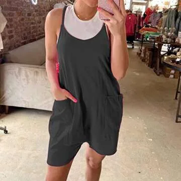 Ainangua Women’s Cotton Summer Spaghetti Strap Romper