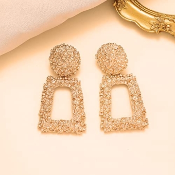 ATIMIGO Gold Statement Drop Earrings for Every Occasion