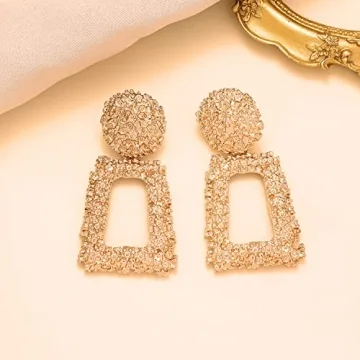ATIMIGO Gold Statement Drop Earrings for Every Occasion