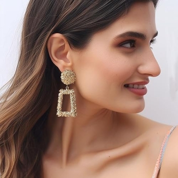 ATIMIGO Gold Statement Drop Earrings for Every Occasion