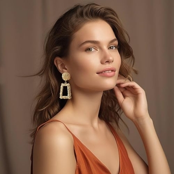 ATIMIGO Gold Statement Drop Earrings for Every Occasion