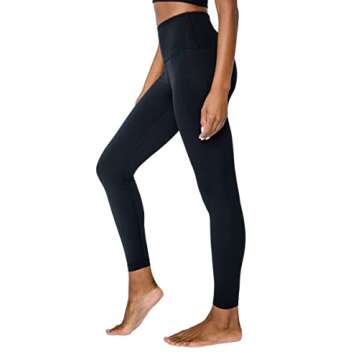 Yogalicious High Waist Ultra Soft Lightweight Leggings - High Rise Yoga Pants - Black Lux 25" - Large