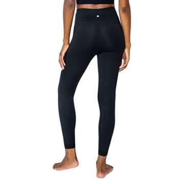 Yogalicious High Waist Ultra Soft Lightweight Leggings - High Rise Yoga Pants - Black Lux 25" - Large