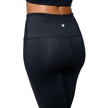 Yogalicious High Waist Ultra Soft Lightweight Leggings - High Rise Yoga Pants - Black Lux 25" - Large