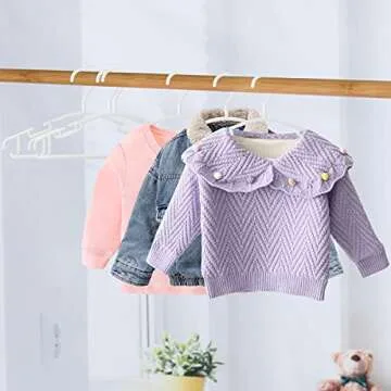 GoodtoU Kids Hangers 100 Pack Baby Hangers for Closet Toddler Hangers Plastic White Childrens Hangers Small Hangers 10.24inch