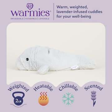 Warmies Microwavable Weighted Stuffed Animal: Manatee - Cute Plush for All Ages