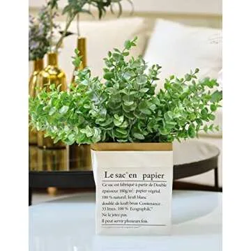 Flojery 4Pcs Artificial Eucalyptus Plant Fake Silver Dollar Eucalyptus Branches Greenery Wedding Jungle Theme Party Home Decor (Green)