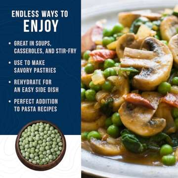 Augason Farms Freeze Dried Peas Can, Emergency Food Supply, Everyday Meals, 30 Servings