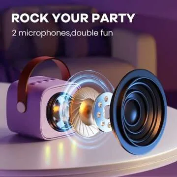 YLL Karaoke Machine for Kids Adults, Portable Mini Bluetooth Speaker with Wireless Microphone, Birthday Easter Gifts Toys for Girls Boys 4, 5, 6, 7, 8, 9, 10 +Year Old (Purple 1 Mic)