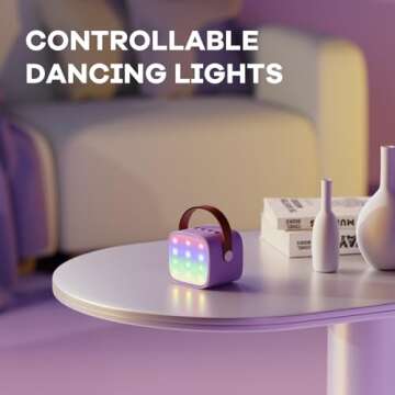 YLL Karaoke Machine for Kids Adults, Portable Mini Bluetooth Speaker with Wireless Microphone, Birthday Easter Gifts Toys for Girls Boys 4, 5, 6, 7, 8, 9, 10 +Year Old (Purple 1 Mic)