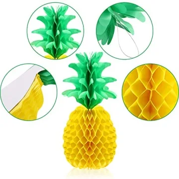 Vivid Pineapple Honeycomb Decorations for Tropical Celebrations