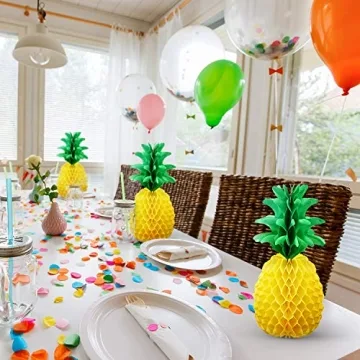 Vivid Pineapple Honeycomb Decorations for Tropical Celebrations
