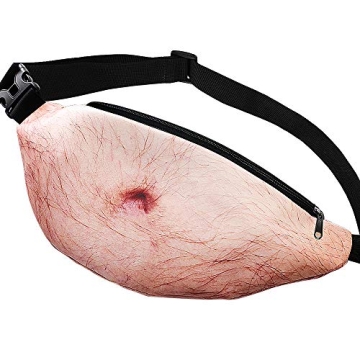 White Elephant Gifts Funny Gag Gifts,3D Men Beer Fake Belly Dad Bag Waist Packs,Waterproof Fanny Pack Unisex for Father's Day,Christmas,Stocking Stuffers for Men Boyfriend Husband Him Friend Dad
