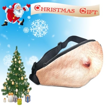White Elephant Gifts Funny Gag Gifts,3D Men Beer Fake Belly Dad Bag Waist Packs,Waterproof Fanny Pack Unisex for Father's Day,Christmas,Stocking Stuffers for Men Boyfriend Husband Him Friend Dad