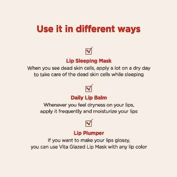 TOCOBO Vita Glazed Lip Mask 20ml / 109.5g, Super moisturizing night lip care, glazed and easy washable texture that melts into lips