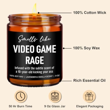 Younift Funny Video Game Rage Candle for Gamers