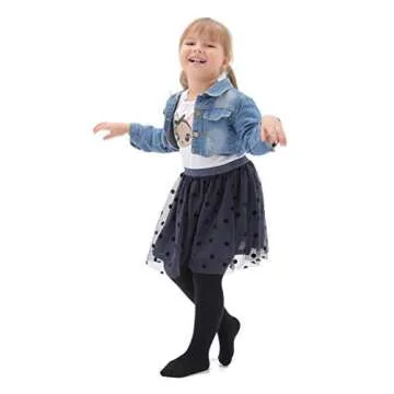 EPEIUS 3-Pack Seamless Cable Knit Toddler Leggings, Thick Cotton Footed Pants for 2-4 Years - Black, White, Grey