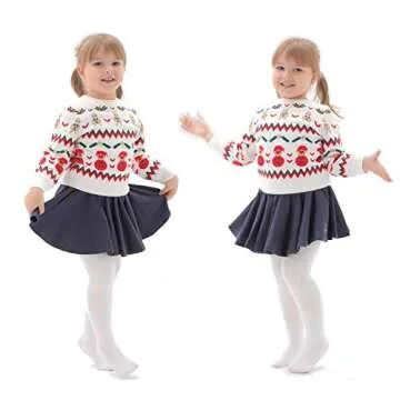 EPEIUS 3-Pack Seamless Cable Knit Toddler Leggings, Thick Cotton Footed Pants for 2-4 Years - Black, White, Grey