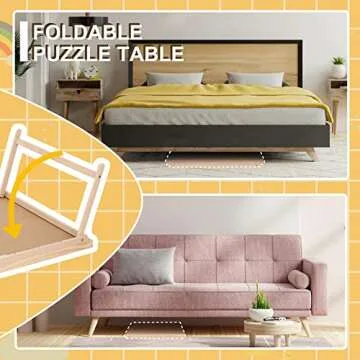 Puzzle Board 1500 Pieces,34.3”x 26.5” Jigsaw Puzzle Table with 4 Drawers and Cover,Portable Board GameTable with Folding Legs for Adults and Teens