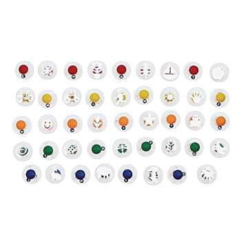 Colorations Easy Knob Grip Stamper Mega Jumbo Pack for Kids, 40 Stampers, 3" x 3", Storytelling, Card Making, Decorating, Pictures, Nature, Vehicles, Shapes, Animals