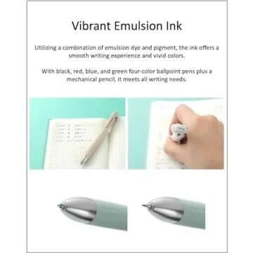 QULLITY ZEBRA Blen4+S Shell Pink 0.7mm multifunction Pen (0.7mm Black/Blue/Red/Green and 0.5mm Mechanical Pencil) + Refills, original Black slim pen case