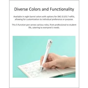 QULLITY ZEBRA Blen4+S Shell Pink 0.7mm multifunction Pen (0.7mm Black/Blue/Red/Green and 0.5mm Mechanical Pencil) + Refills, original Black slim pen case