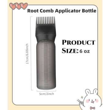 FXSPLCZ Root Comb Applicator Bottle Oil Applicator for Hair Dye Hair Oiling Bottle with Graduated Sc...