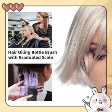 FXSPLCZ Root Comb Applicator Bottle Oil Applicator for Hair Dye Hair Oiling Bottle with Graduated Scale, 6 Ounce (Black)