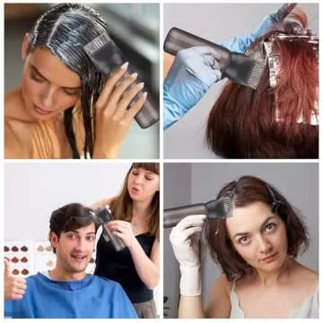 FXSPLCZ Root Comb Applicator Bottle Oil Applicator for Hair Dye Hair Oiling Bottle with Graduated Scale, 6 Ounce (Black)