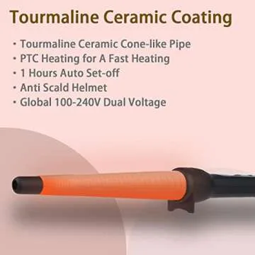 Hair Curling Irons, Duyfioa Professional Ceramic Hair Curling Wand 1-1/2 Inch Instant Heat Hair Curler with LCD 190℉ - 450℉ Temperature Control for All Hair Types Include Glove
