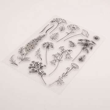 Lily Craft Linda Craft 1pc Spring Flowers Clear Stamps for Card Making Decoration and DIY Scrapbooking 15x21 cm