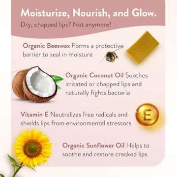 Moroccan Magic Organic Manuka Honey Lip Balm 3 Pack | Made with Natural Cold Pressed Argan and Essential Oils Lip Balm | Smooth Application