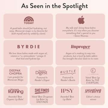 Moroccan Magic Organic Manuka Honey Lip Balm 3 Pack | Made with Natural Cold Pressed Argan and Essential Oils Lip Balm | Smooth Application