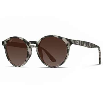 WearMe Pro - Retro Round Sturdy Sunglasses 100% UVA/UVB Lenses for Women Men (Beige Tortoise Frame/Brown Lens, 51)