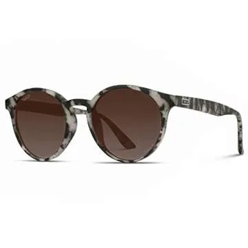 WearMe Pro - Retro Round Sturdy Sunglasses 100% UVA/UVB Lenses for Women Men (Beige Tortoise Frame/Brown Lens, 51)