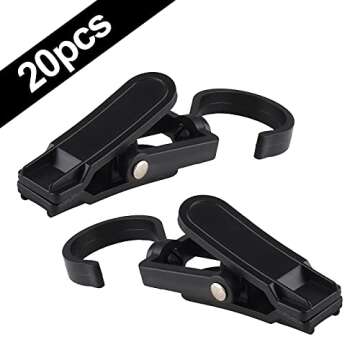 Jiozermi 20 PCS Laundry Hooks Clip, Plastic Clothes Pins, Super Strong Hanger Clips, Swivel Hooks Cl...
