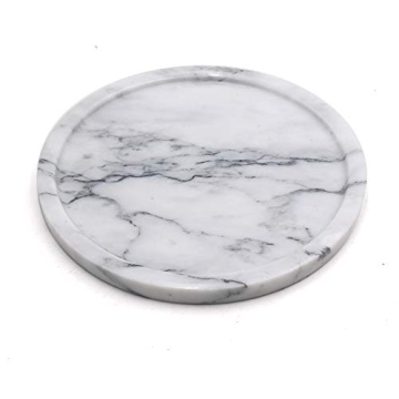 Luant 8-Inch Circular Stone Decorative Tray for Vanity, Desk & More