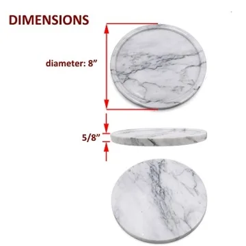 Elegant LUANT Circular Stone Decorative Tray - 8 Inch